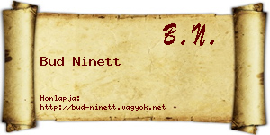 Bud Ninett névjegykártya